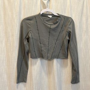 Olive green crop top